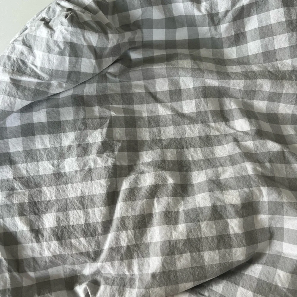 Pottery Barn Kids Gray Gingham Crib Sheet